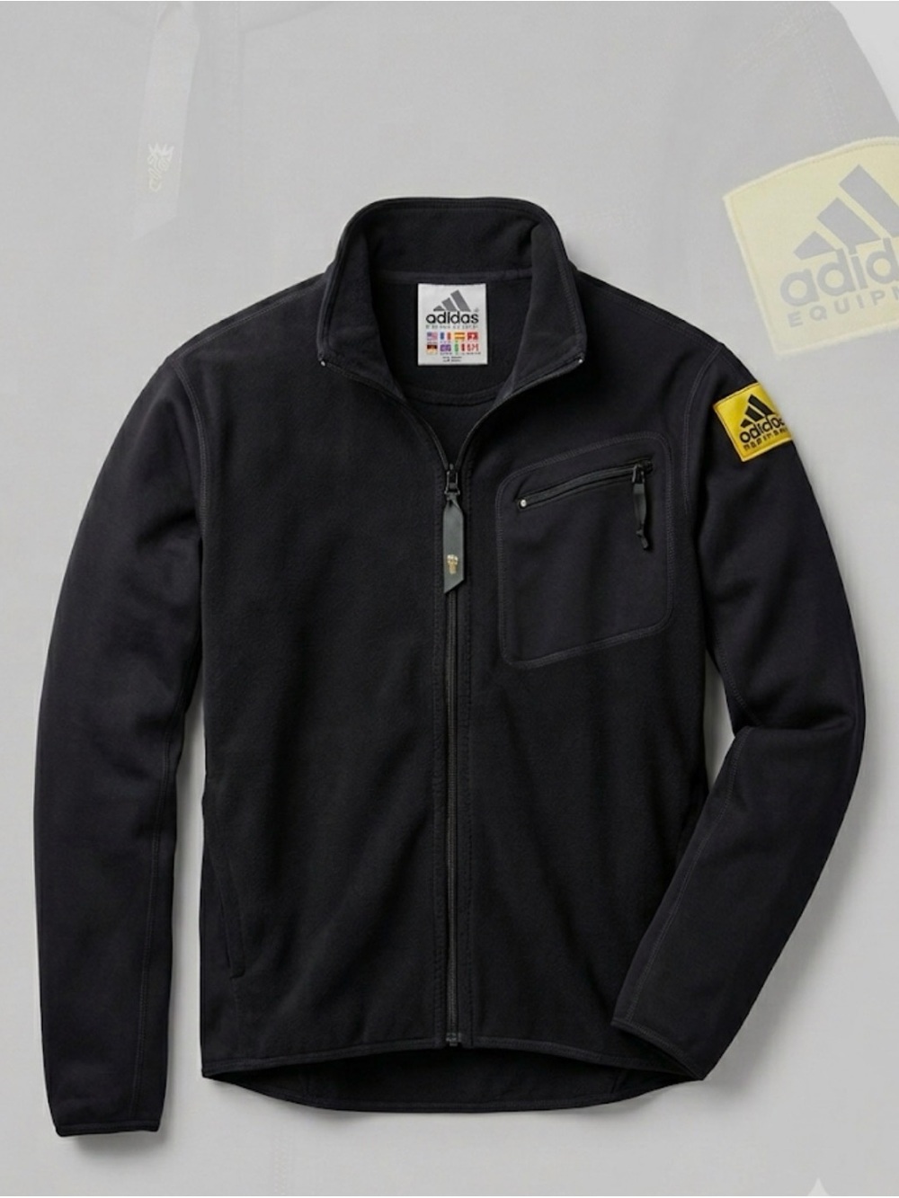 VTG Adidas Equipment Mark Gonzales Fleece Jacket Black Full Zip Gonz Skate M